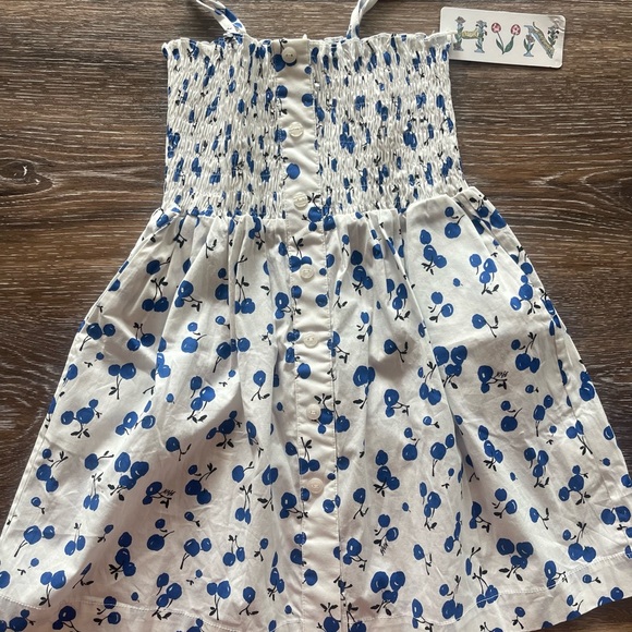New!! Kids Laura stretchy Cotton Dress - Blue Cherry - HVN - Picture 7 of 7